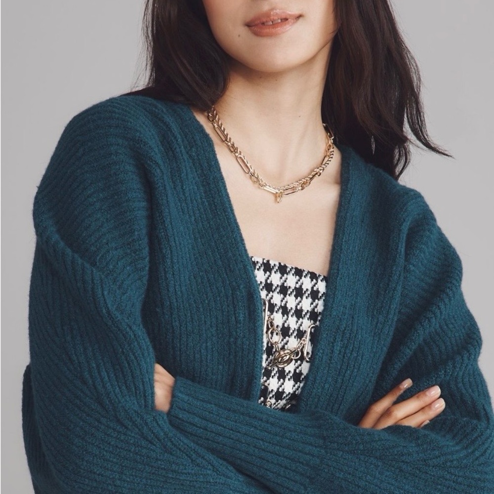 Anthropologie Deep Teal Cardigan